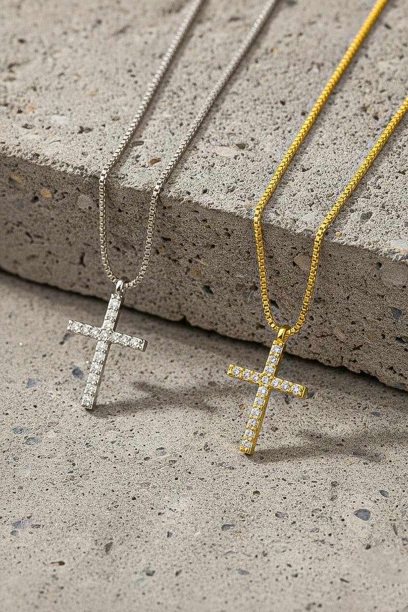 Waterproof Cross Pendant Box Chain Necklace