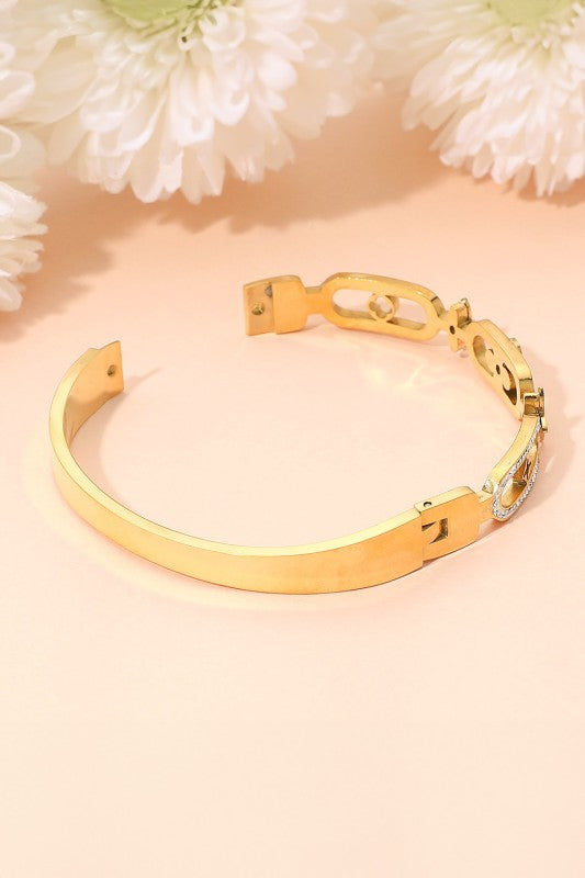 Gold Geometric Clover Motif Bracelet