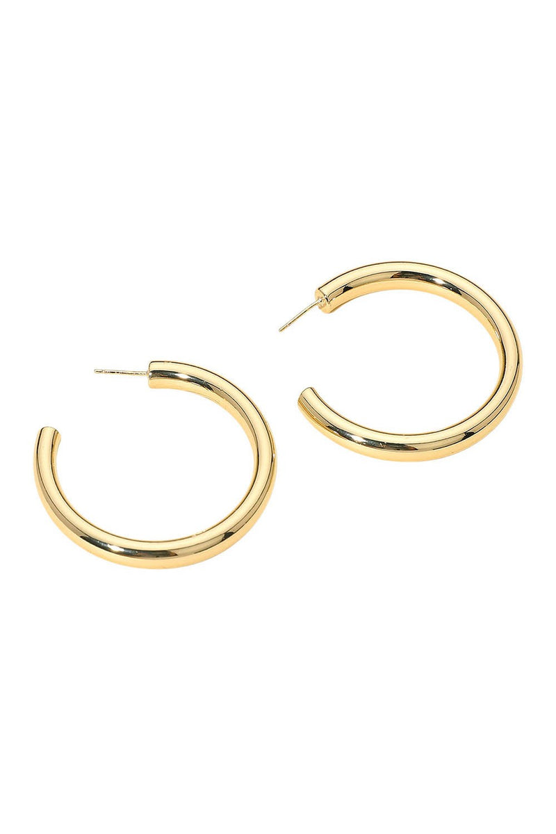 Gold Dipped Chunky Open Hoop Earrings