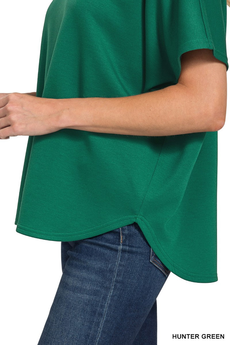 PINK FRIDAY SET Hunter Green Scuba Curbed Hem Top & Pants Set