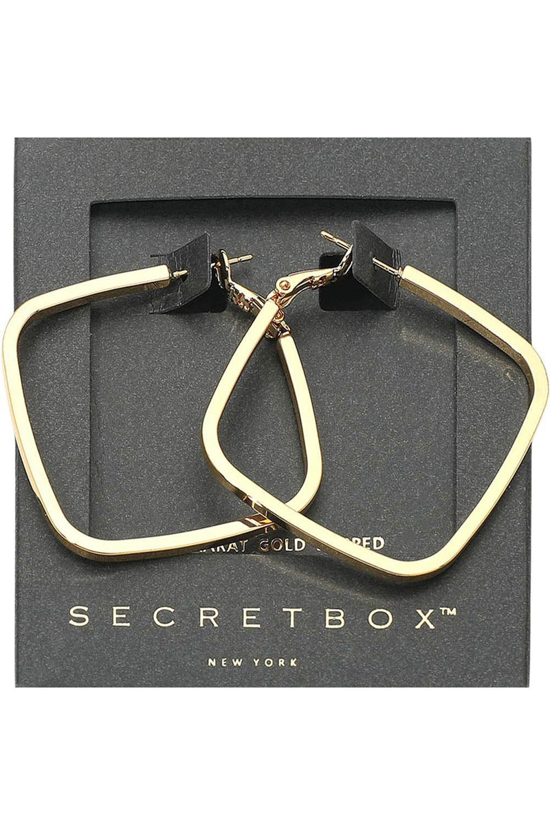 Secret Box Gold Dipped Square Hoop Earrings