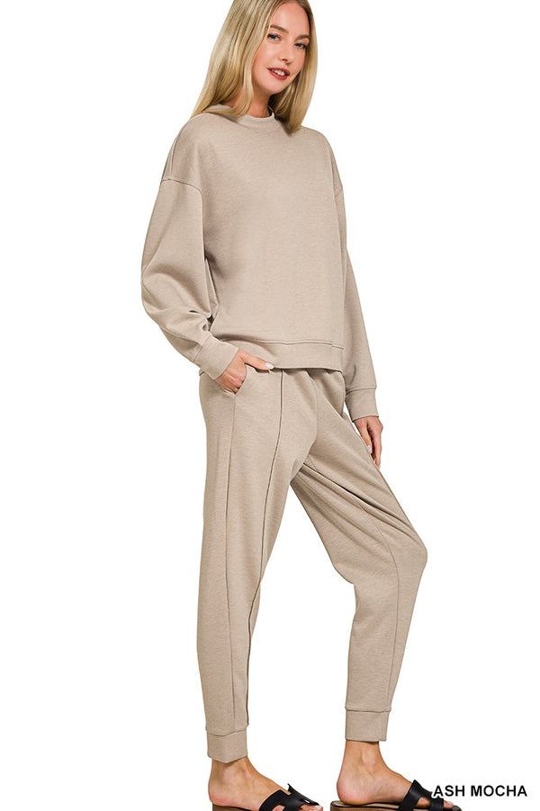 Scuba Mock Neck Ash Mocha Joggers