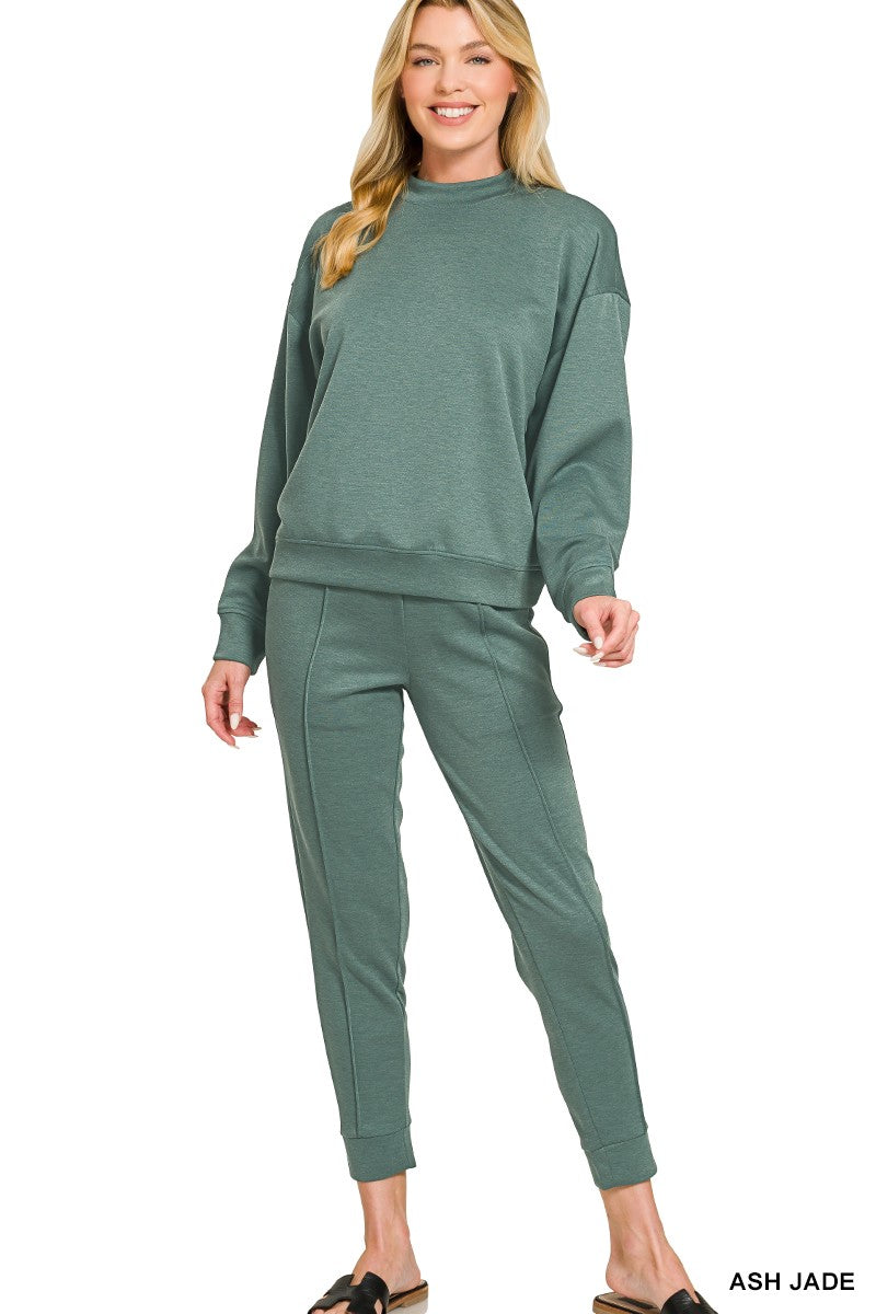 Scuba Mock Neck Ash Jade Joggers