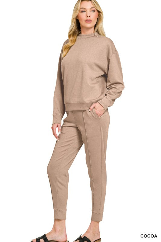 Scuba Mock Neck Cocoa Jogger