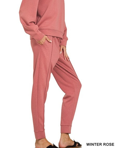 Scuba Mock Winter Rose Joggers