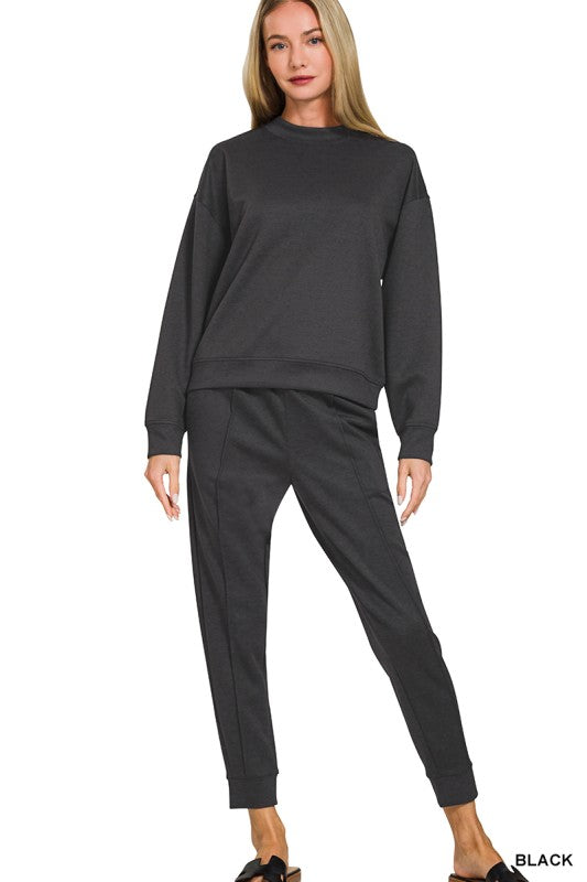 Scuba Mock Neck Black Pullover