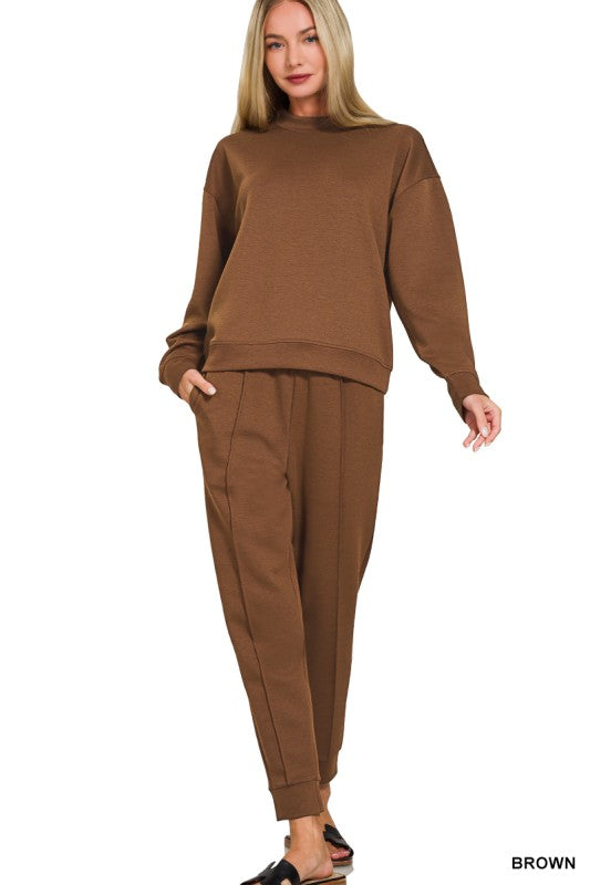 Scuba Mock Neck Brown Joggers