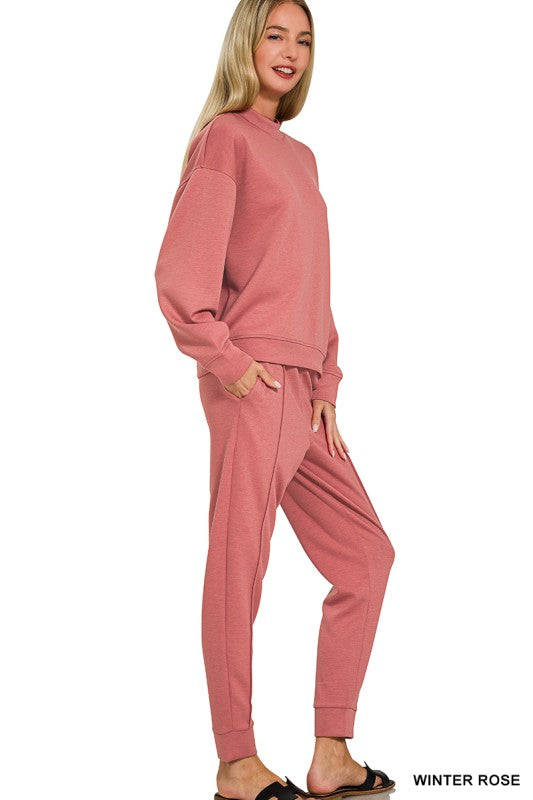 Scuba Mock Winter Rose Joggers