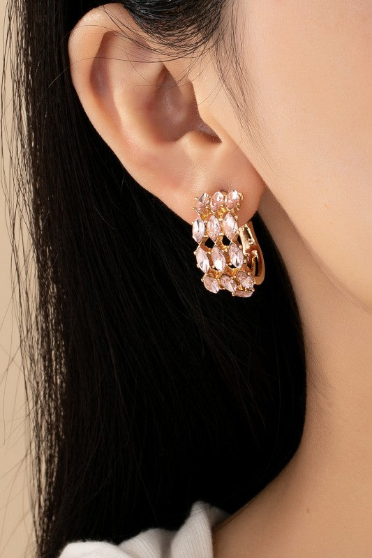 PINK FRIDAY Radiant Marquise Trio Hoop Earrings