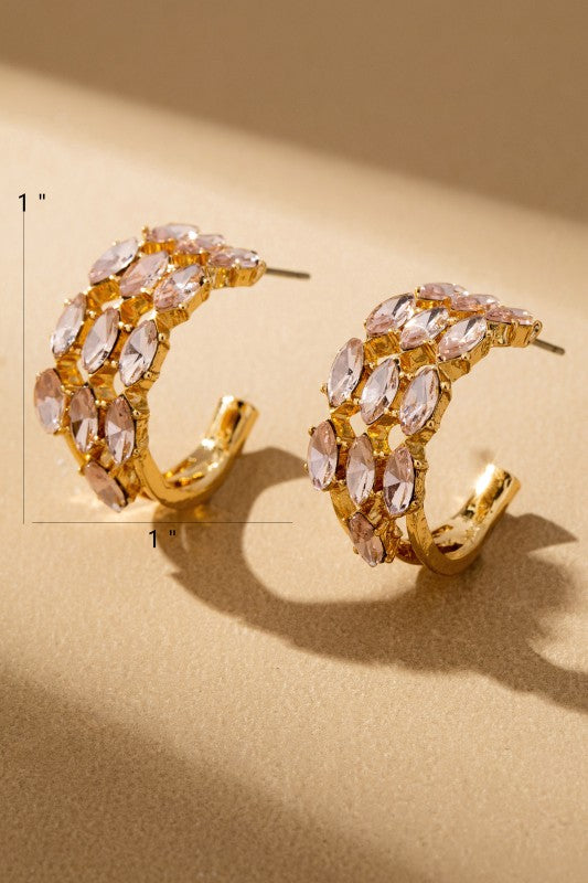 PINK FRIDAY Radiant Marquise Trio Hoop Earrings