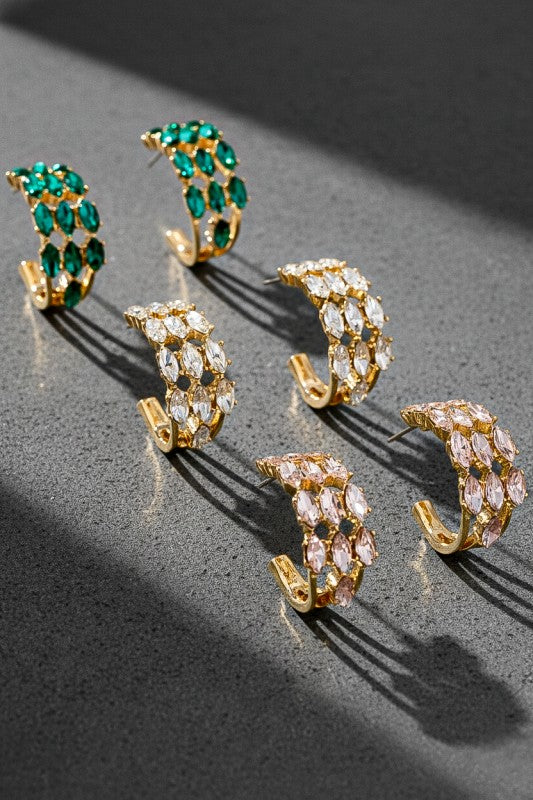 PINK FRIDAY Radiant Marquise Trio Hoop Earrings