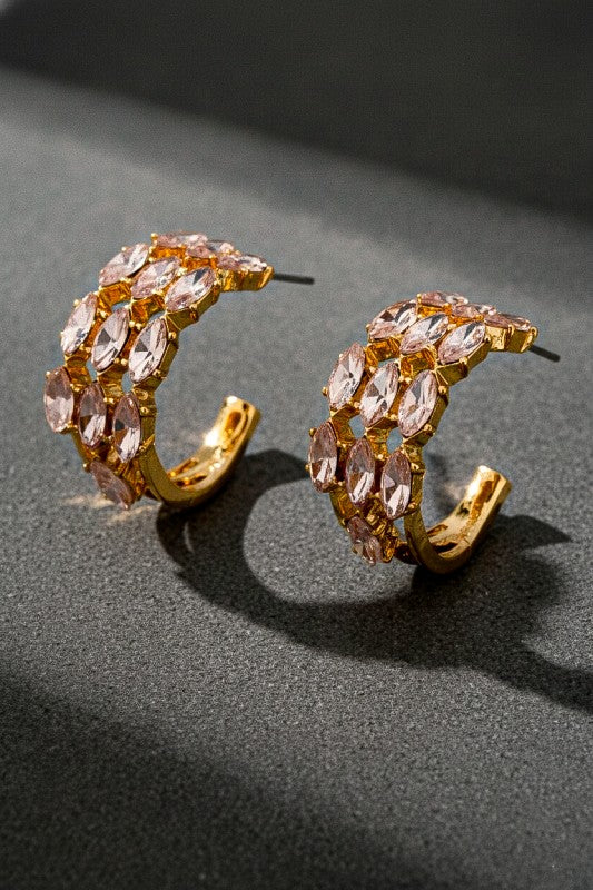 PINK FRIDAY Radiant Marquise Trio Hoop Earrings