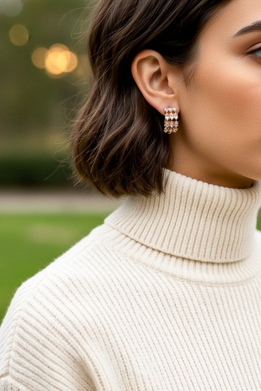 PINK FRIDAY Radiant Marquise Trio Hoop Earrings