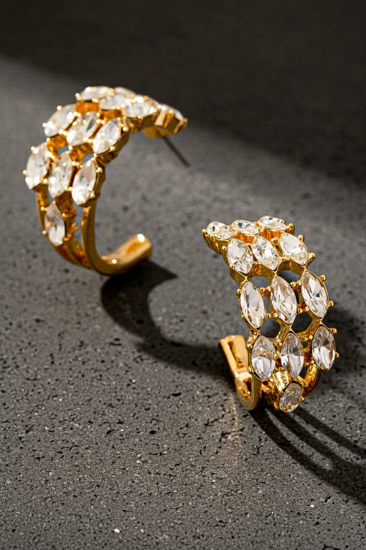 PINK FRIDAY Radiant Marquise Trio Hoop Earrings