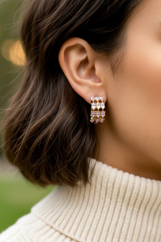 PINK FRIDAY Radiant Marquise Trio Hoop Earrings