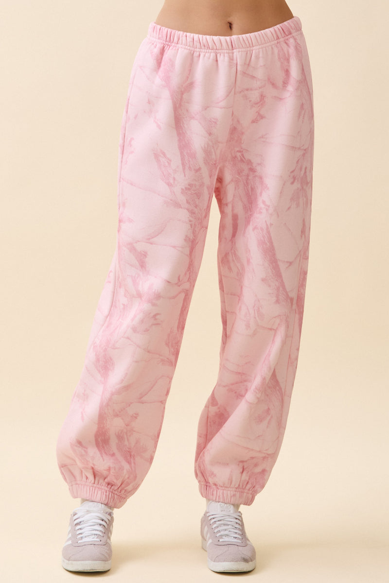 TCEC Pink Camouflage Print Jogger Sweatpants