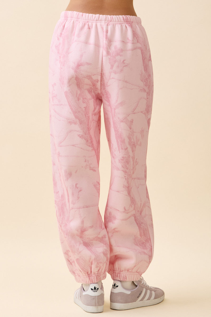 TCEC Pink Camouflage Print Jogger Sweatpants