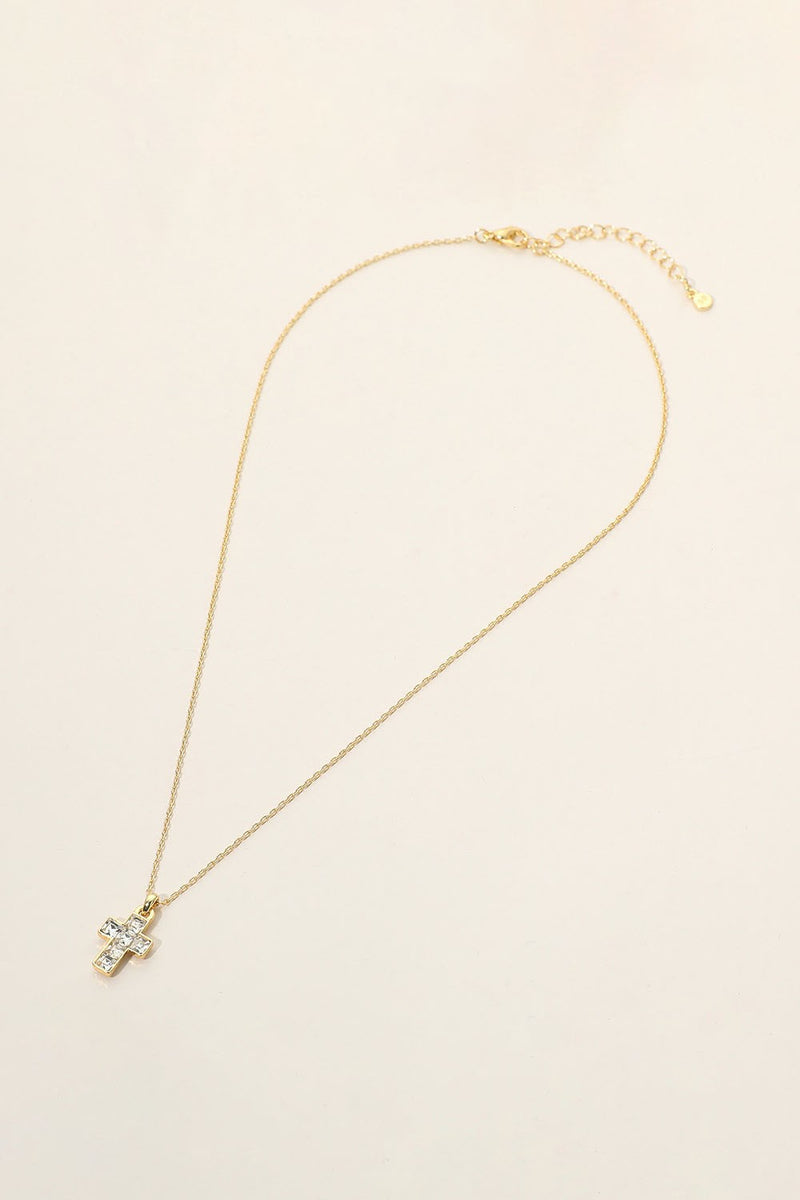 Secret Box Gold Dipped Stone Cross Necklace