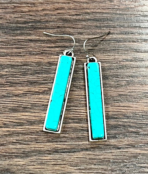 Bar Turquoise Earrings
