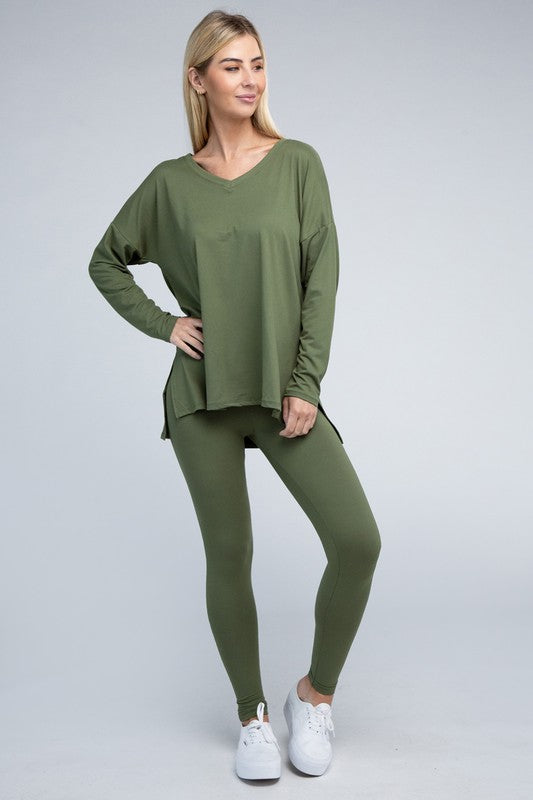 Brushed Microfiber Loungewear Set