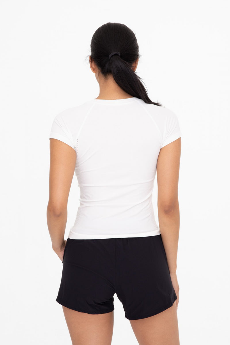 Seamless White Perforated Tee