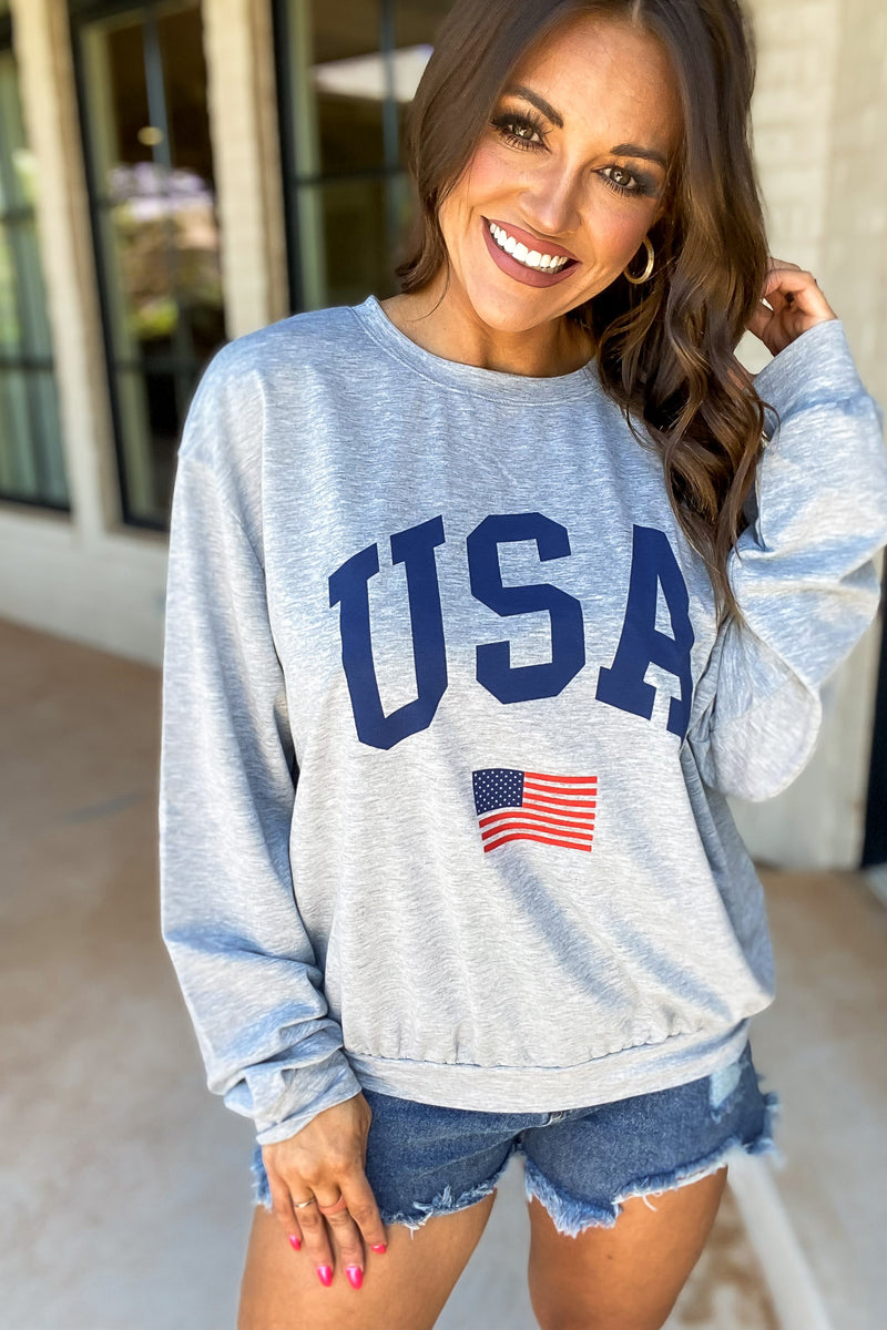 USA Grey Light Weight Sweatshirt