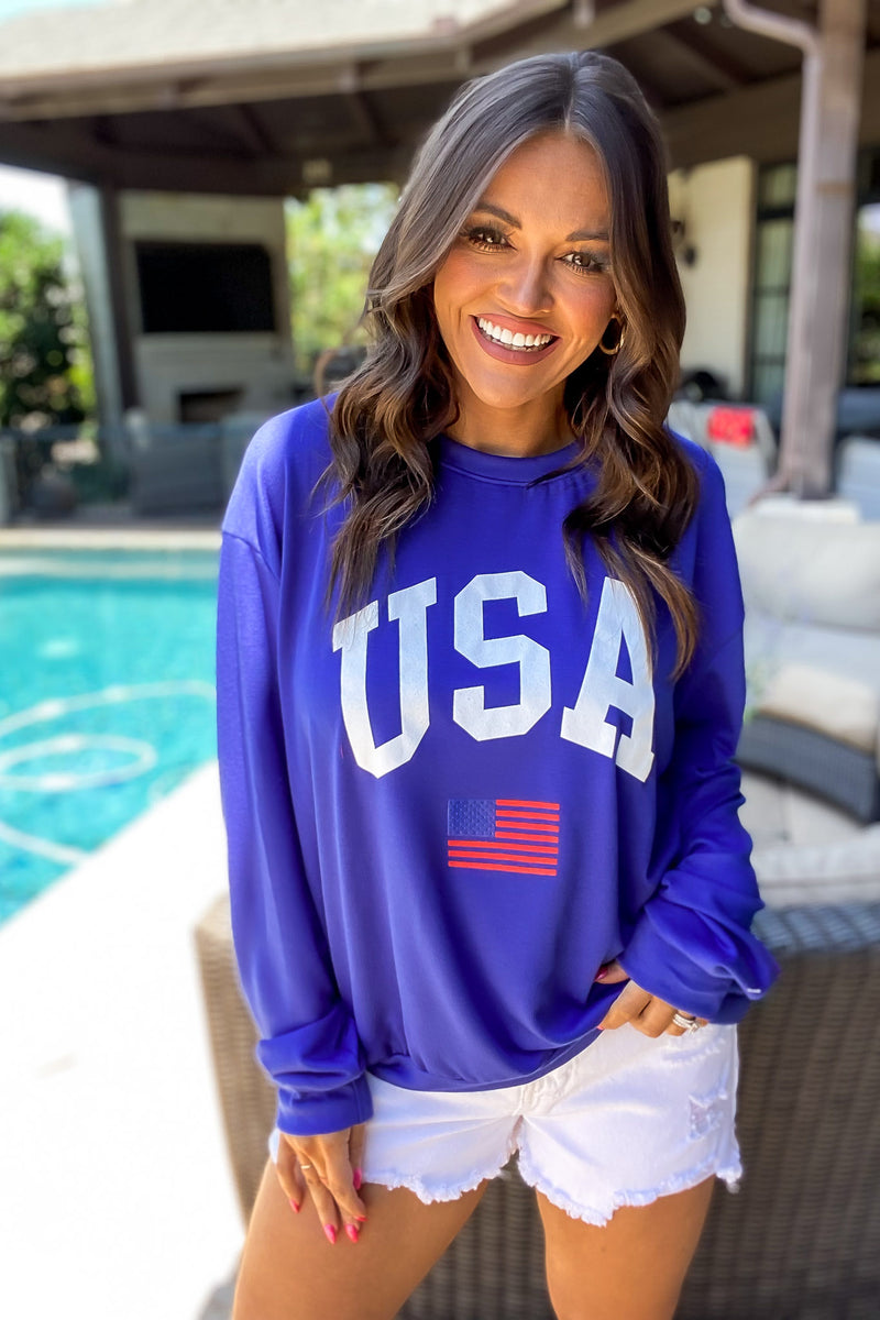 USA Royal Blue Light Weight Sweatshirt