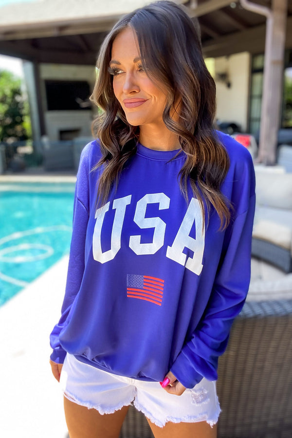 USA Royal Blue Light Weight Sweatshirt