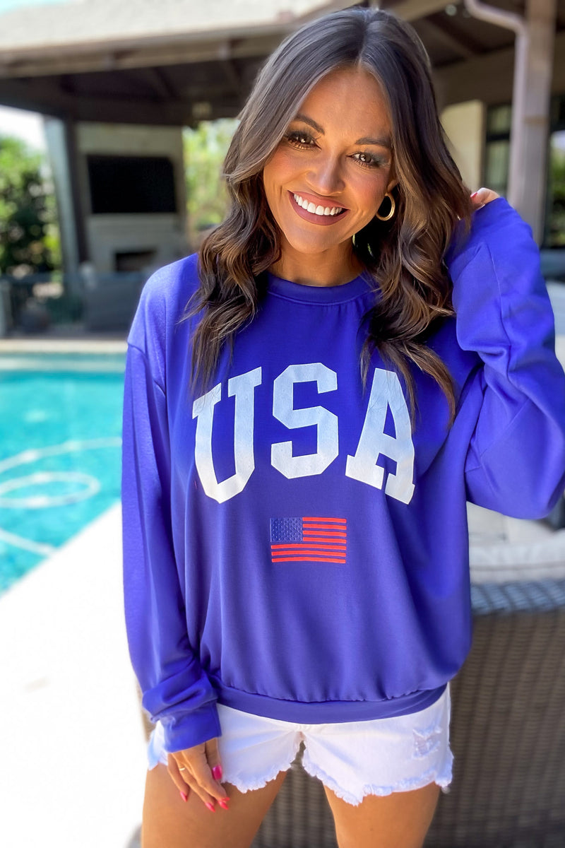 USA Royal Blue Light Weight Sweatshirt