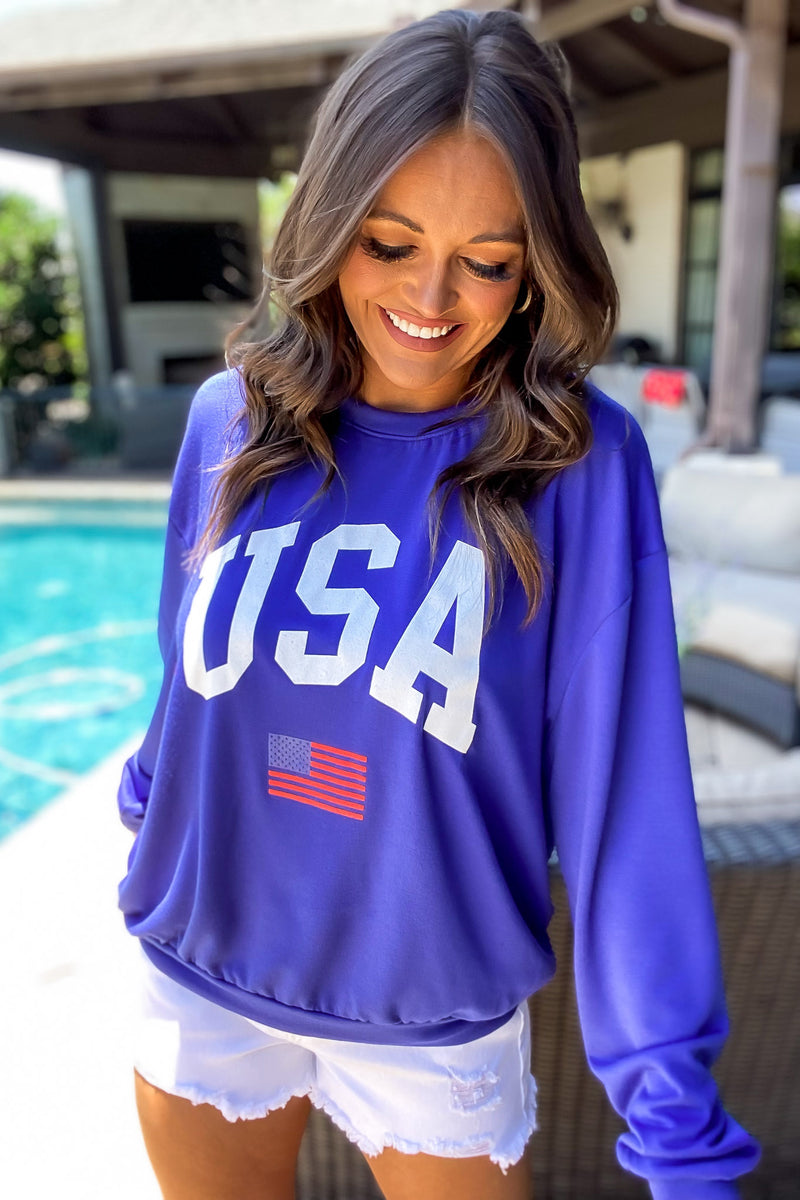 USA Royal Blue Light Weight Sweatshirt