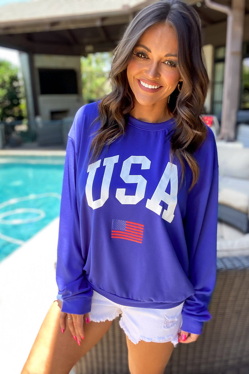 USA Royal Blue Light Weight Sweatshirt
