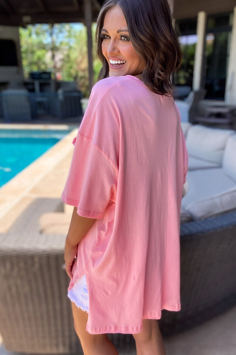 Don't Wait Another Minute Dark Pink Tee