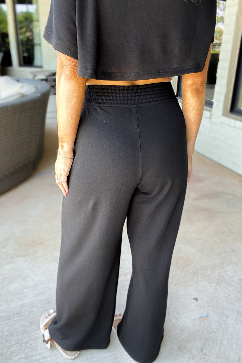 Sweet Treat Ribbed Black Lounge Pants