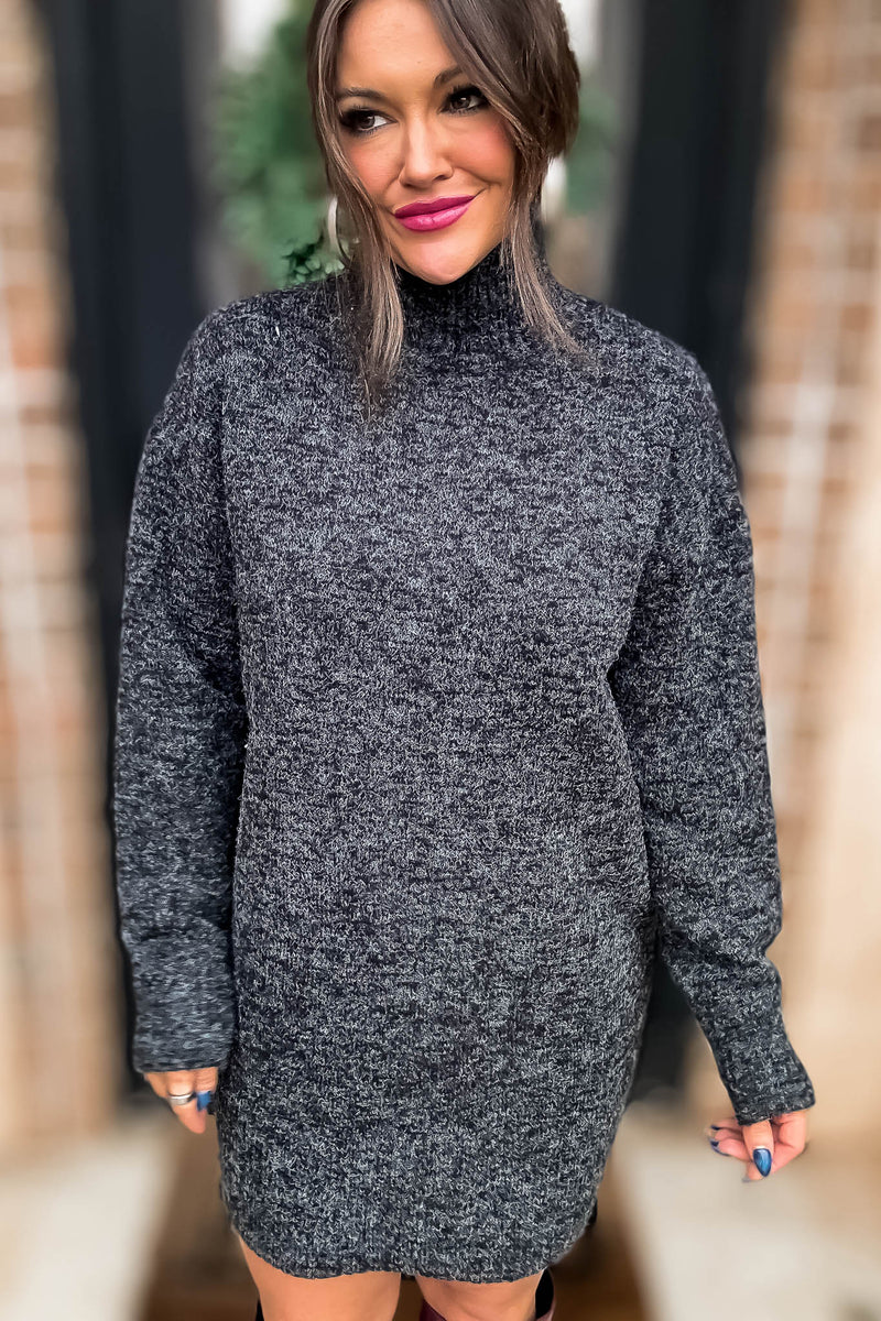 Keep The Hope Alive Black Sweater Dress