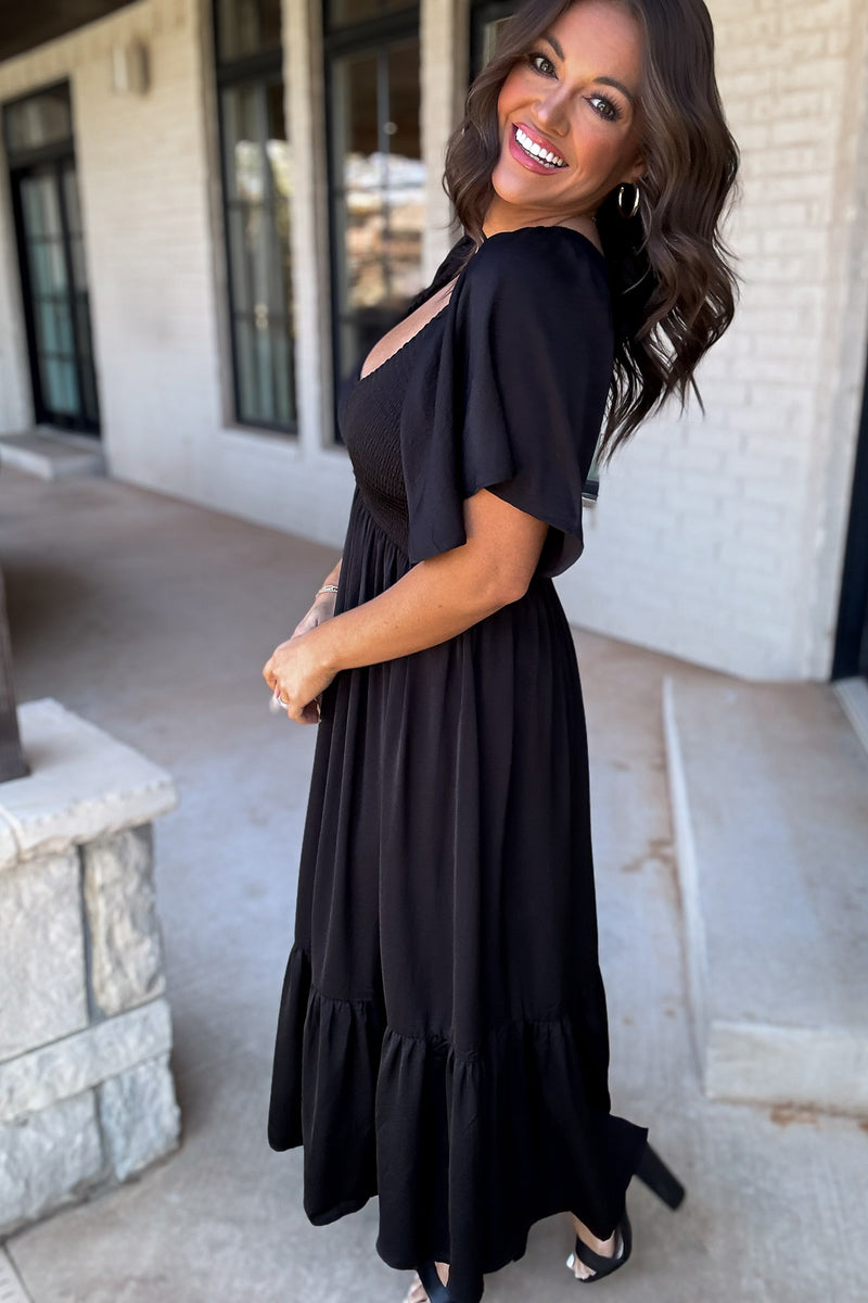 Looking Great Black Midi Dress