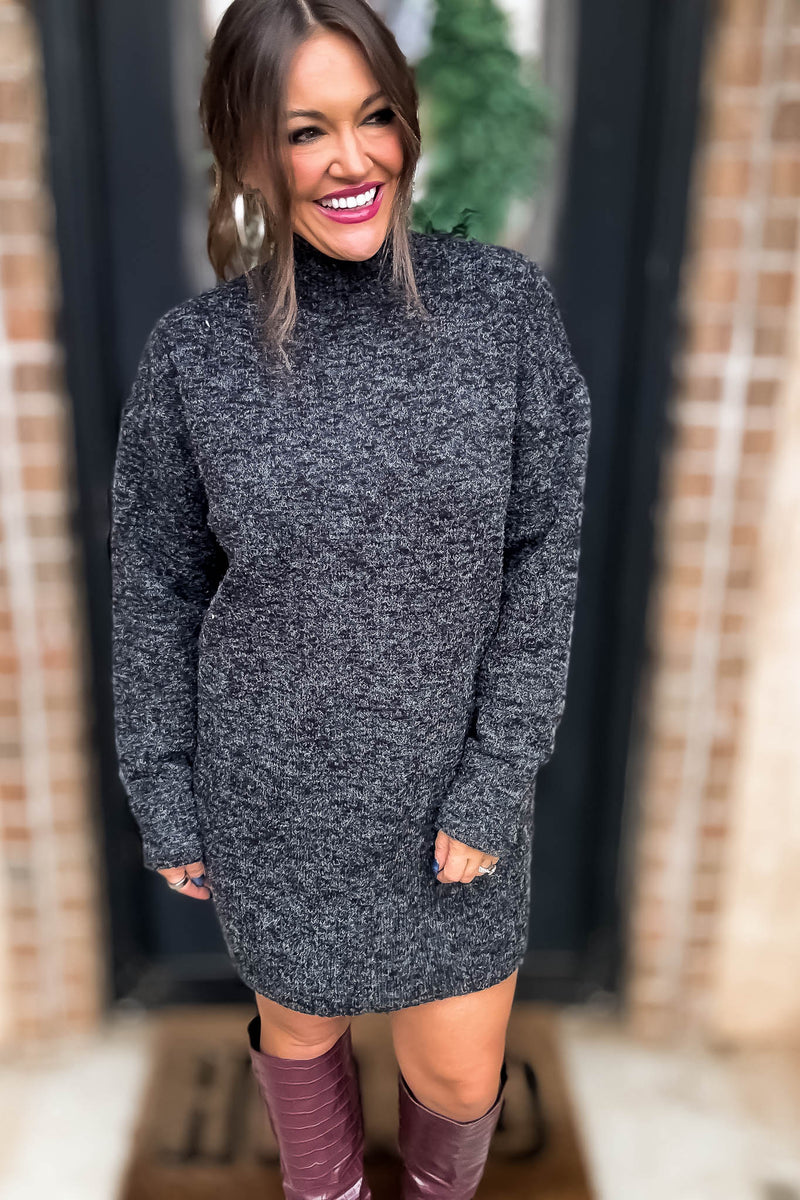 Keep The Hope Alive Black Sweater Dress