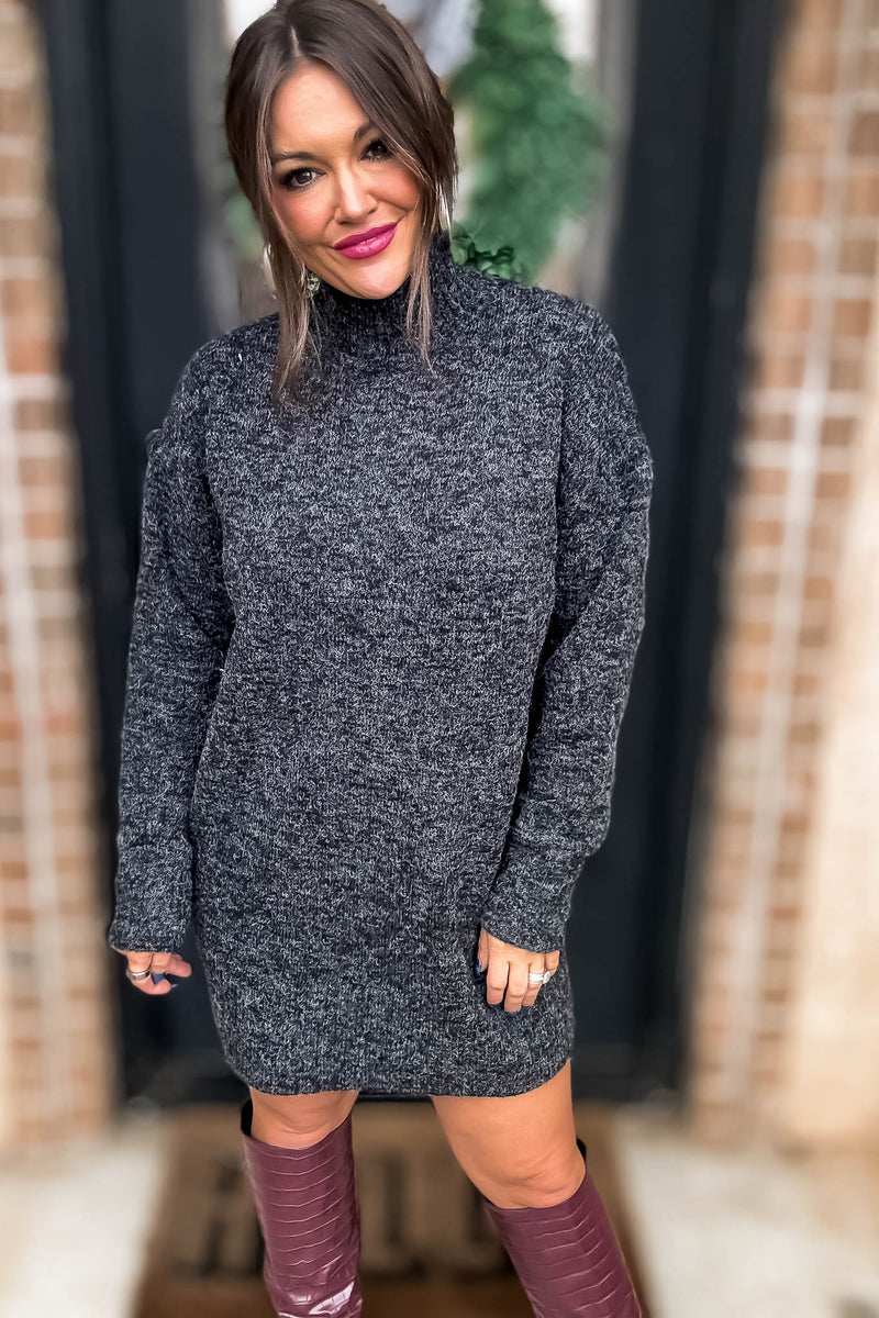Keep The Hope Alive Black Sweater Dress