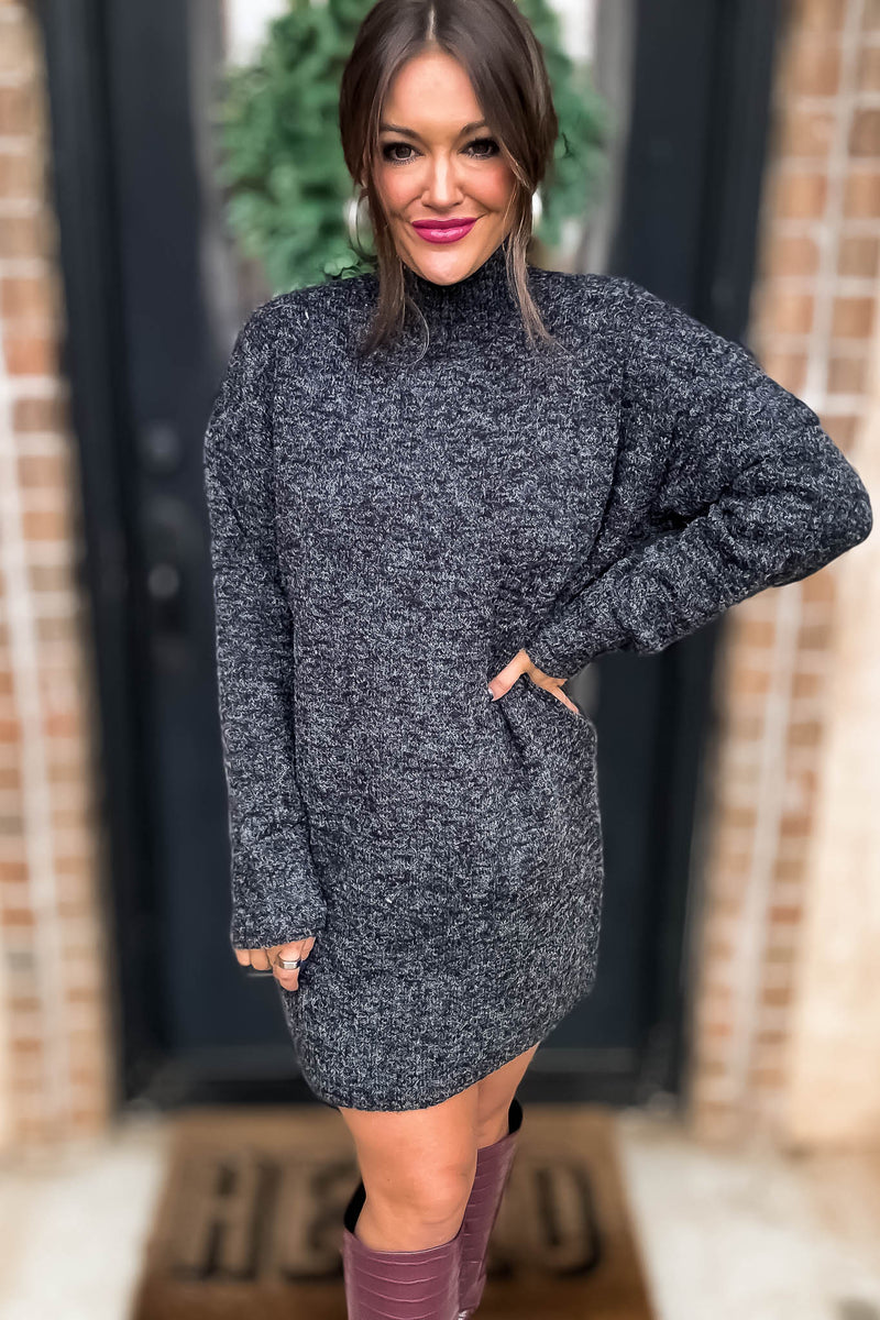 Keep The Hope Alive Black Sweater Dress