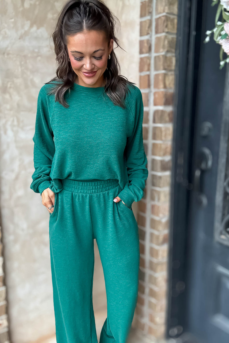Rewrite Your Story Hunter Green Slub Pants