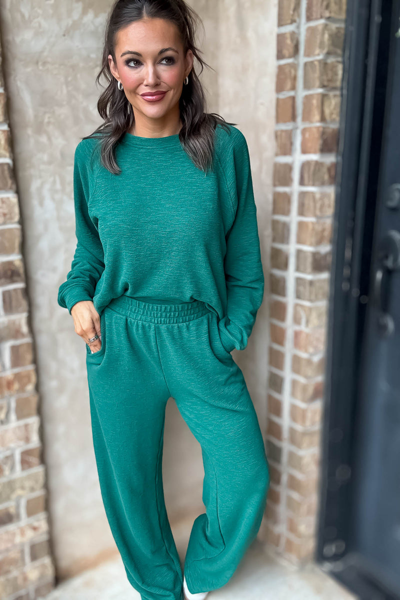 Rewrite Your Story Hunter Green Slub Pants