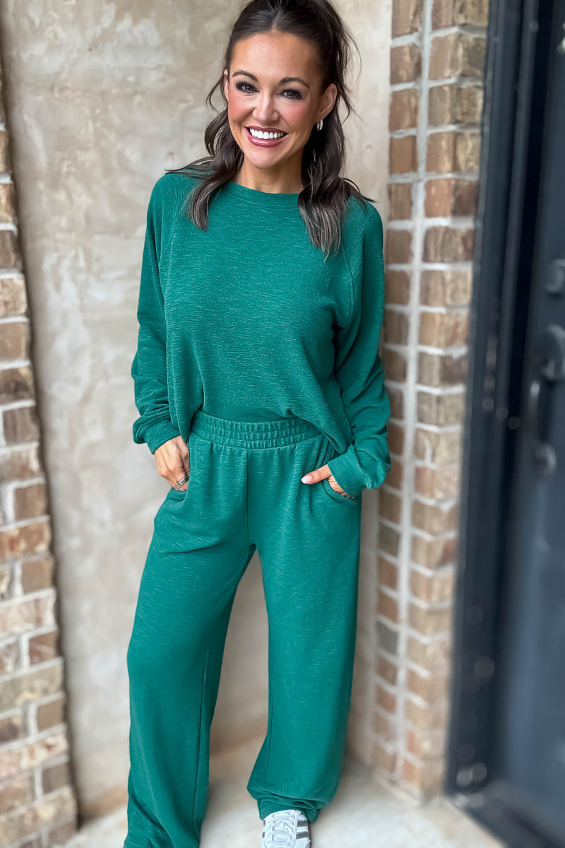 Rewrite Your Story Hunter Green Slub Pants