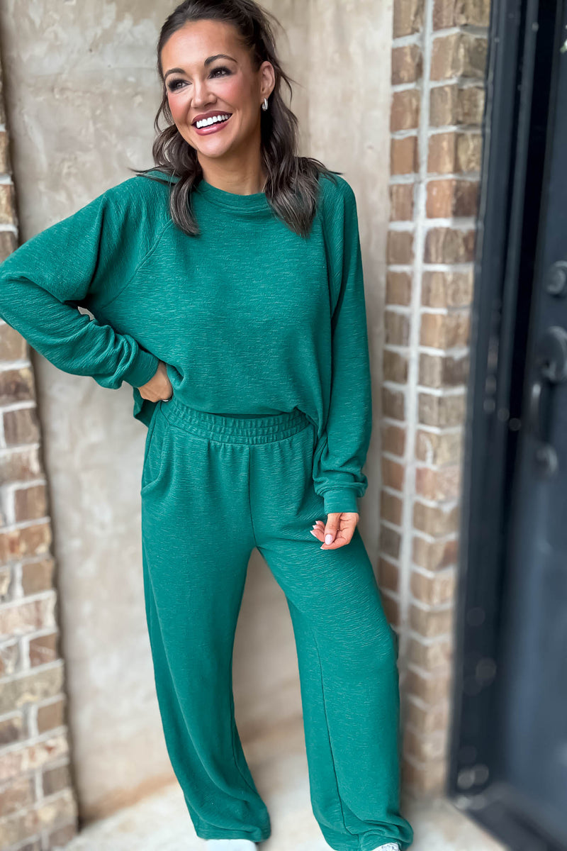 Rewrite Your Story Hunter Green Slub Pants