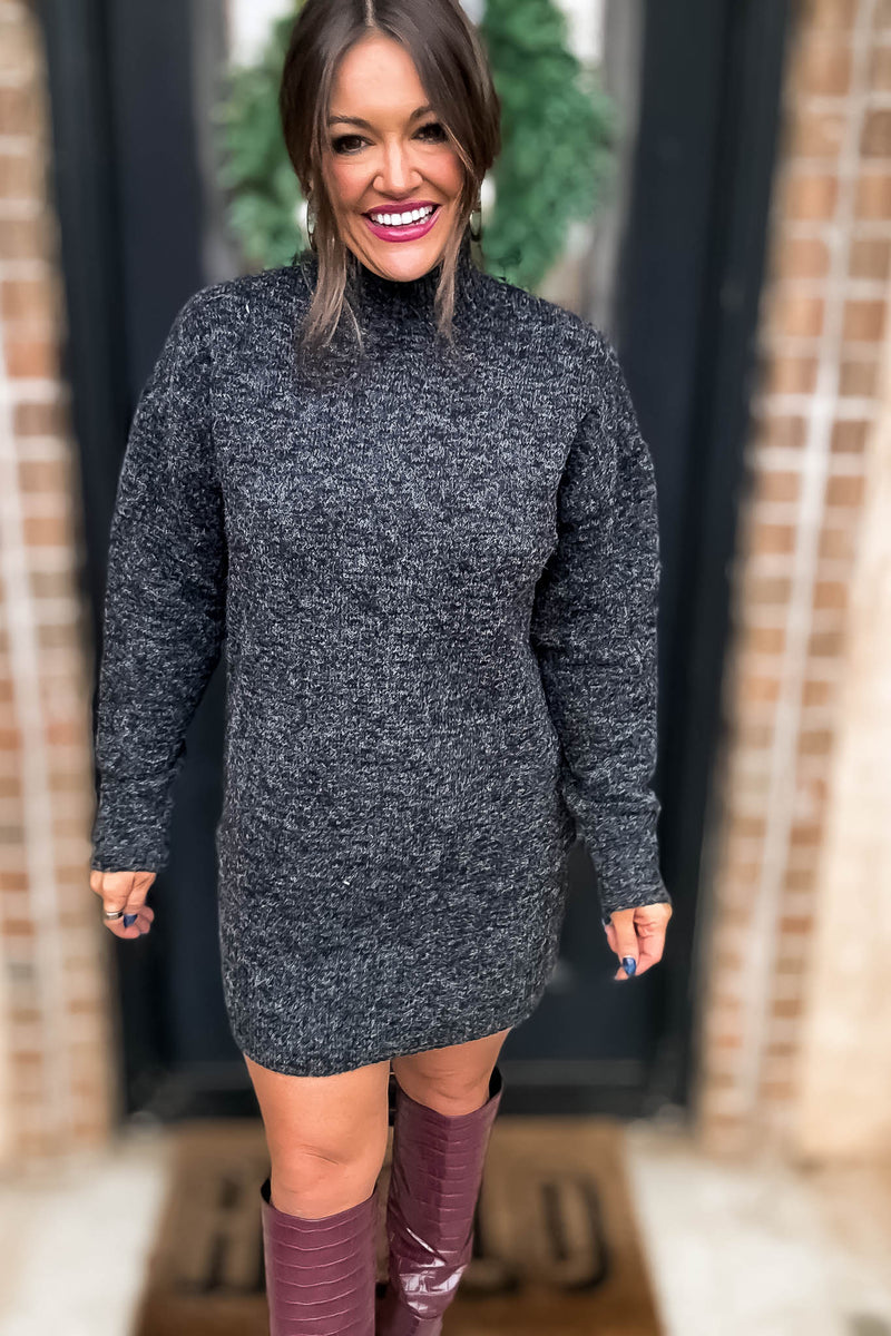 Keep The Hope Alive Black Sweater Dress