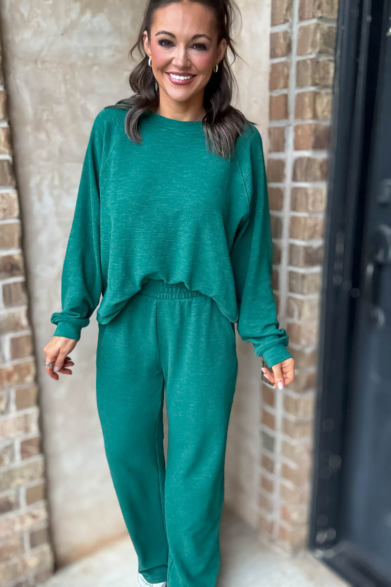 Rewrite Your Story Hunter Green Slub Pants