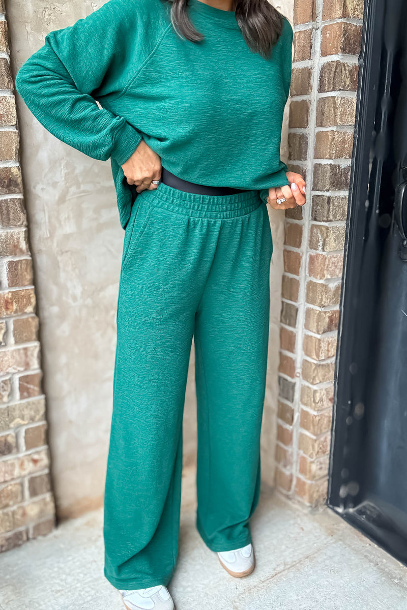 Rewrite Your Story Hunter Green Slub Pants