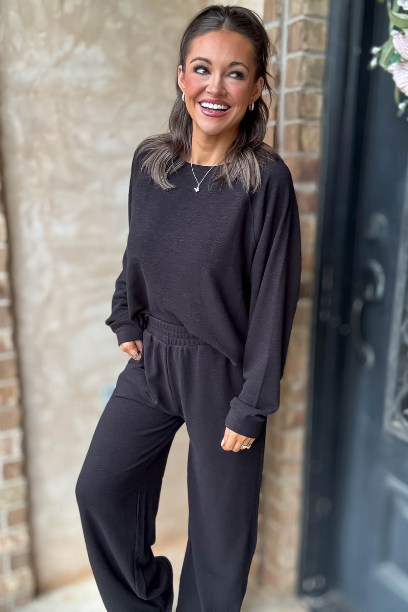 Rewrite Your Story Black Slub Pants
