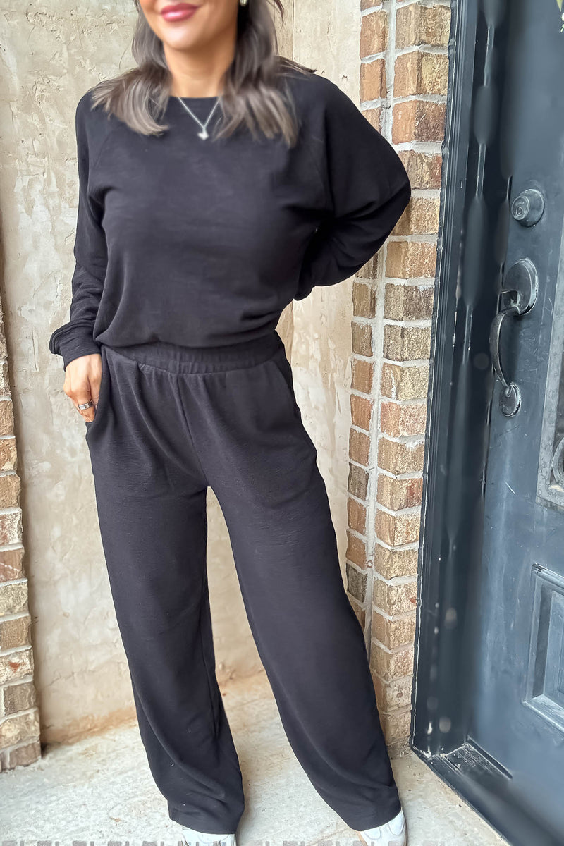 Rewrite Your Story Black Slub Pants