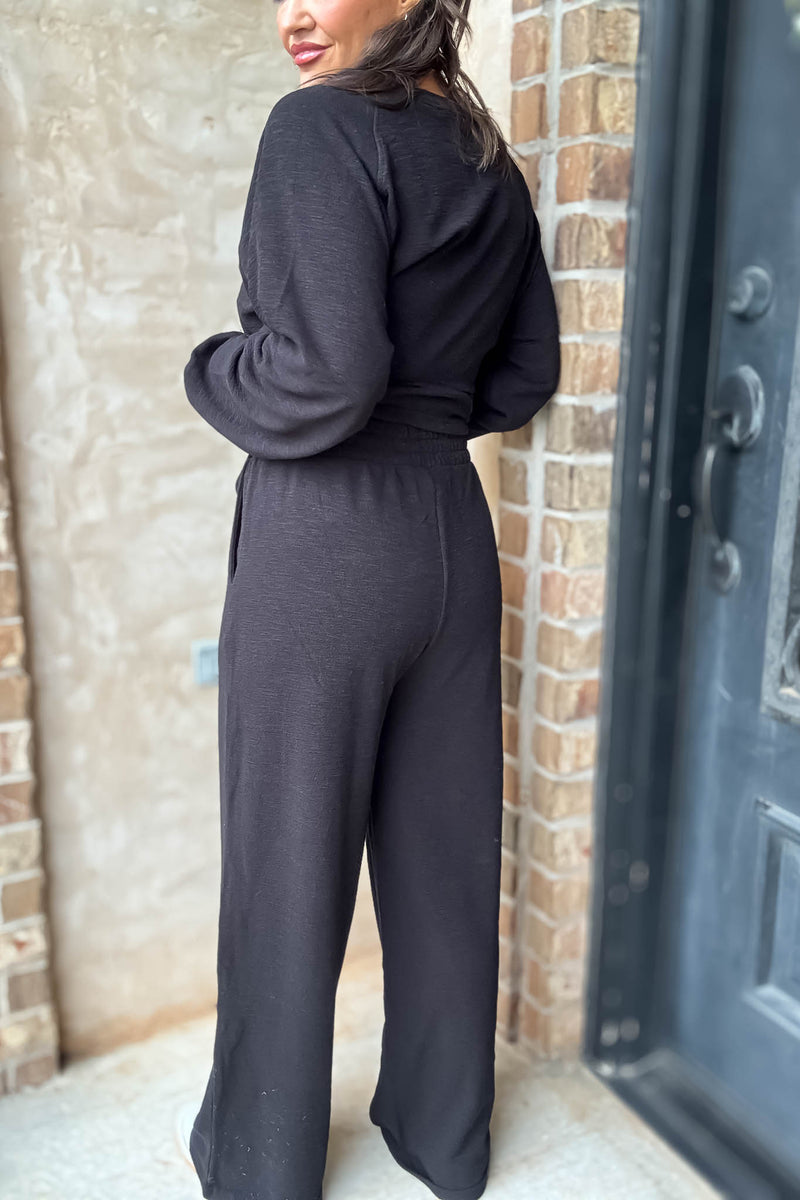 Rewrite Your Story Black Slub Pants