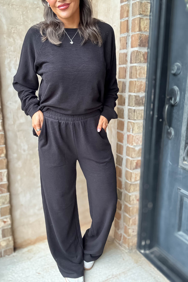 Rewrite Your Story Black Slub Pants