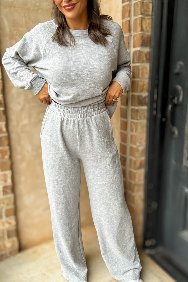Rewrite Your Story Heather Grey Slub Pants